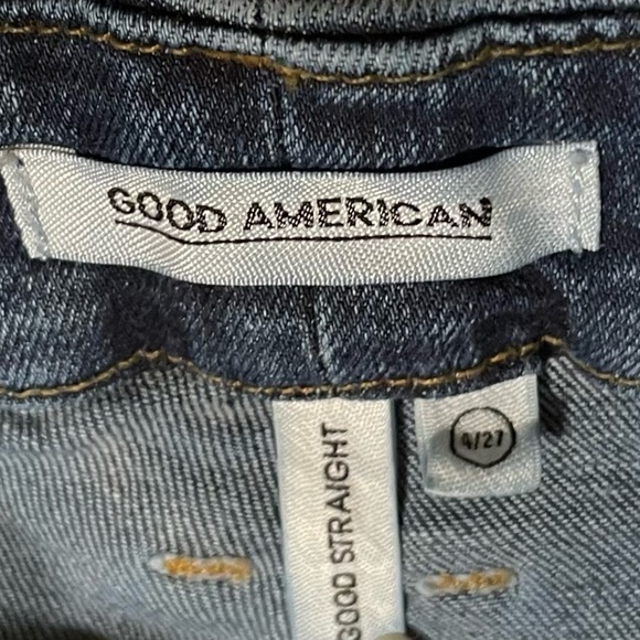 Good American Good Straight High Rise Jeans Blue407 - Picture 7 of 8